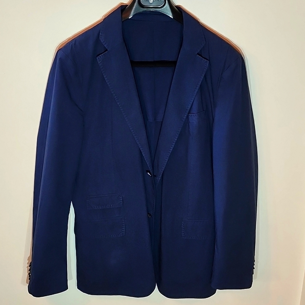 J.Lindeberg Men's Cotton Navy Sportcoat